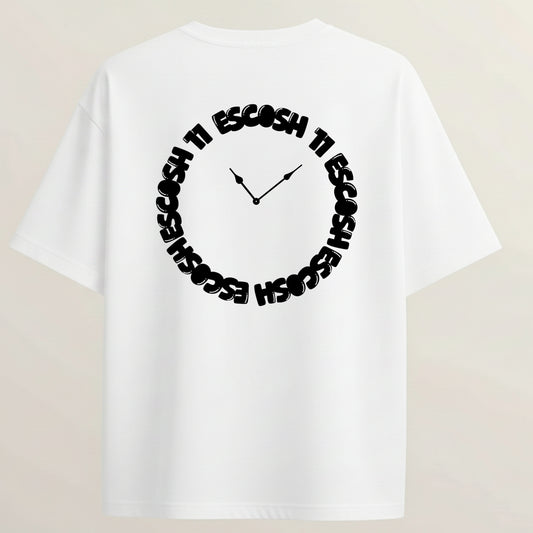 Escosh 11:11 French Terry Oversized 5-Sleeve T-Shirt  - White
