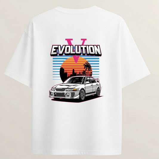 Lancer French Terry Oversized 5-Sleeve T-Shirt - White