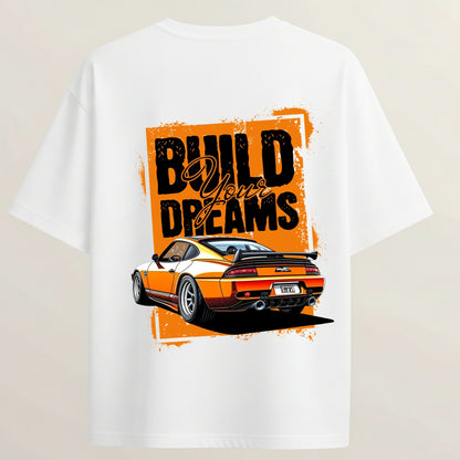 Dream Drive French Terry Oversized 5-Sleeve T-Shirt  - White