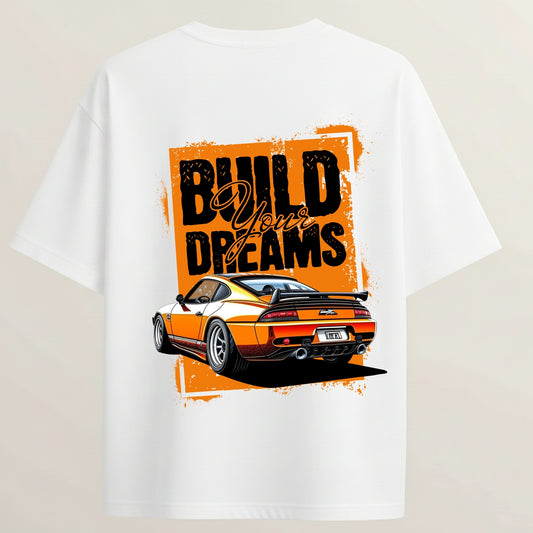 Dream Drive French Terry Oversized 5-Sleeve T-Shirt  - White