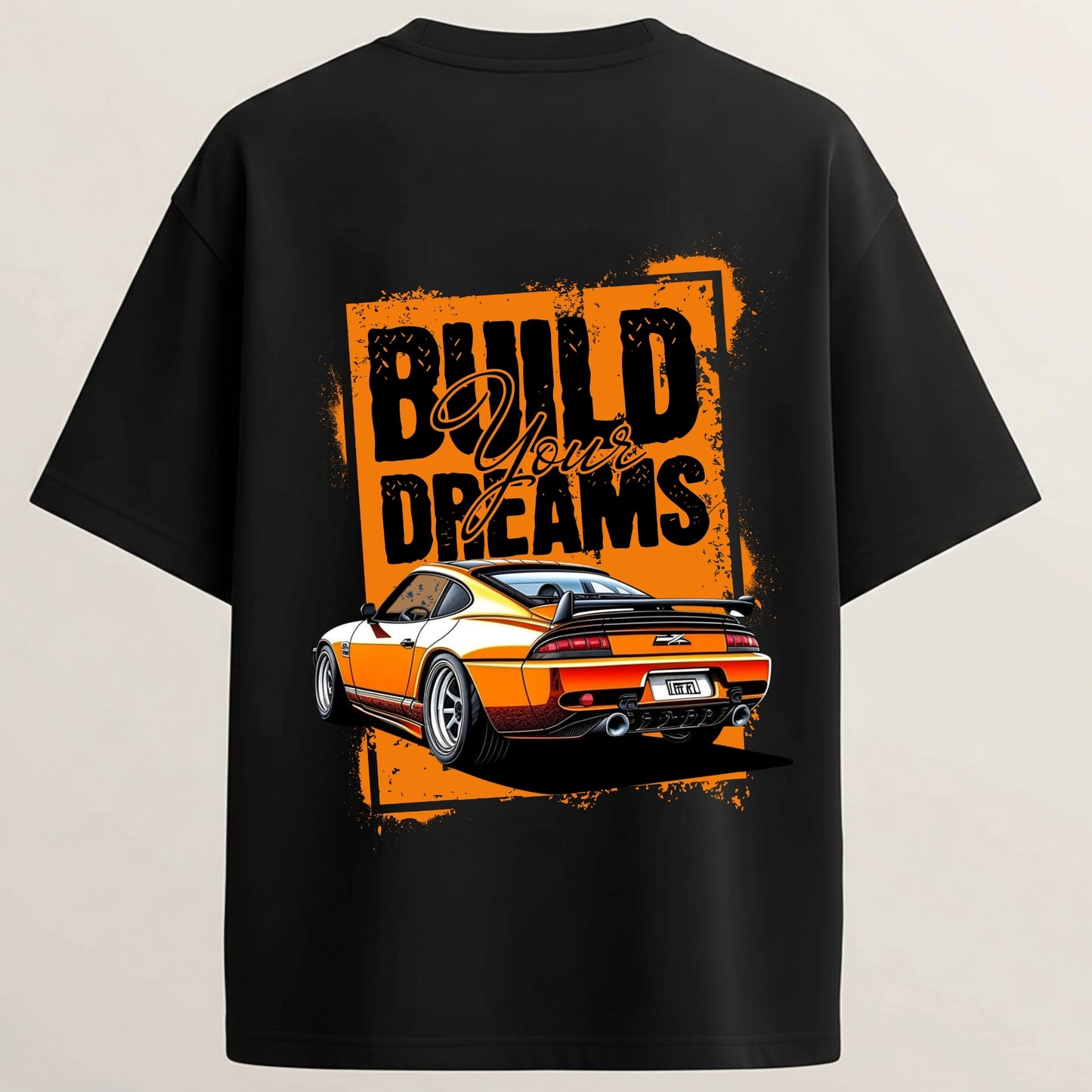 Dream Drive French Terry Oversized 5-Sleeve T-Shirt  - Midnight Black