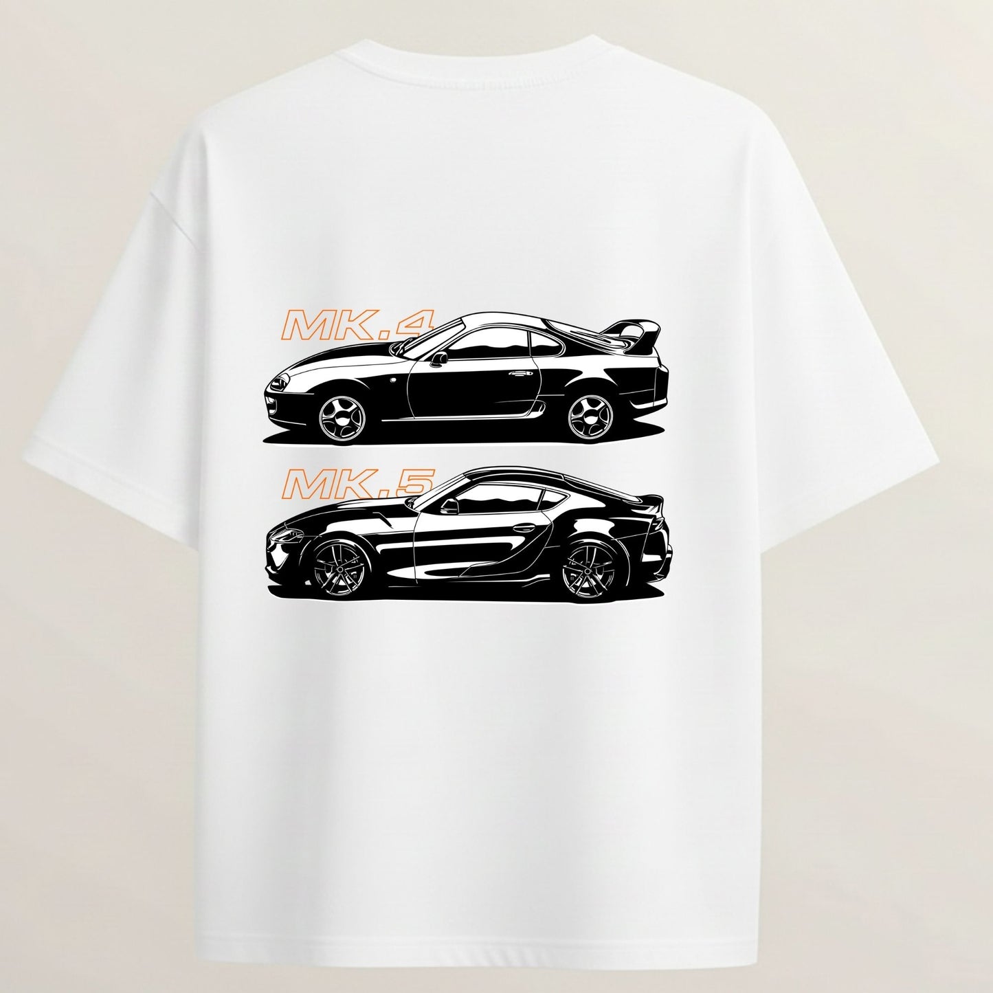 Toyota Supra French Terry Oversized 5-Sleeve T-Shirt  - White