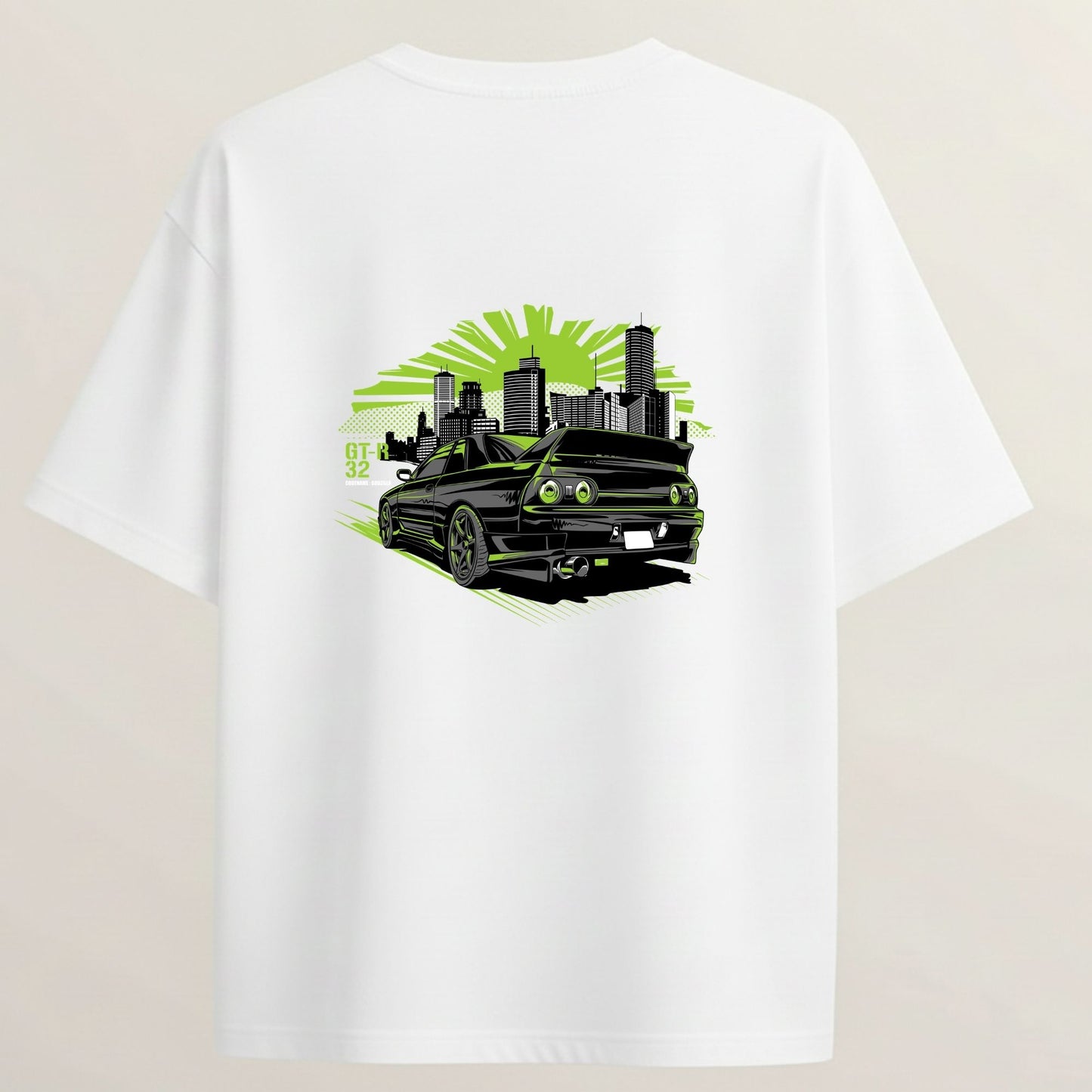 GTR 32 French Terry Oversized 5-Sleeve T-Shirt - White