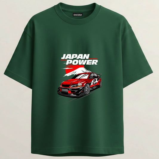 LANCER French Terry Oversized 5-Sleeve T-Shirt  - Bottle Green