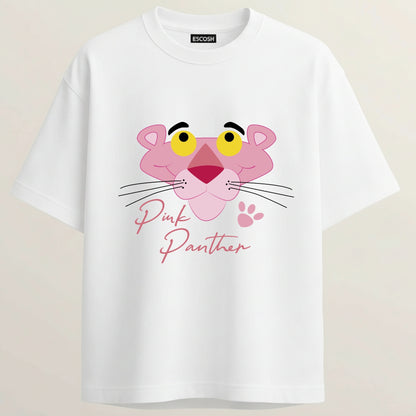 Pink Panther Era French Terry Oversized 5-Sleeve T-Shirt  - White