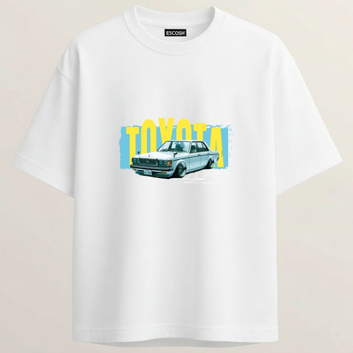 Toyota Corona Terry Oversized 5-Sleeve T-Shirt - White