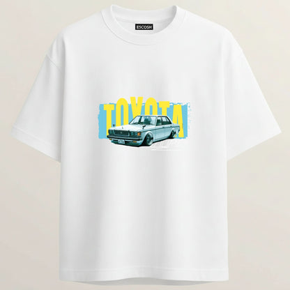 Toyota Corona Terry Oversized 5-Sleeve T-Shirt - White