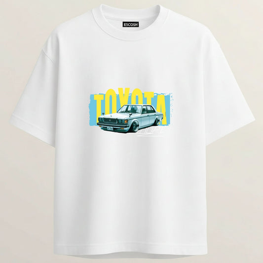 Toyota Corona Terry Oversized 5-Sleeve T-Shirt - White