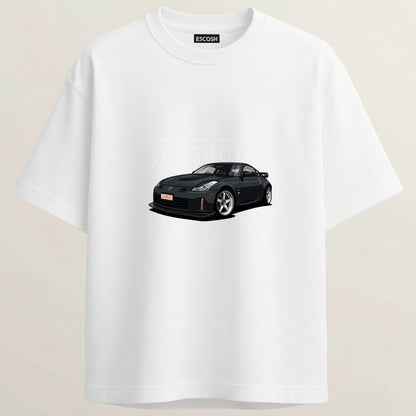 NISSAN 350 Z French Terry Oversized 5-Sleeve T-Shirt  - White