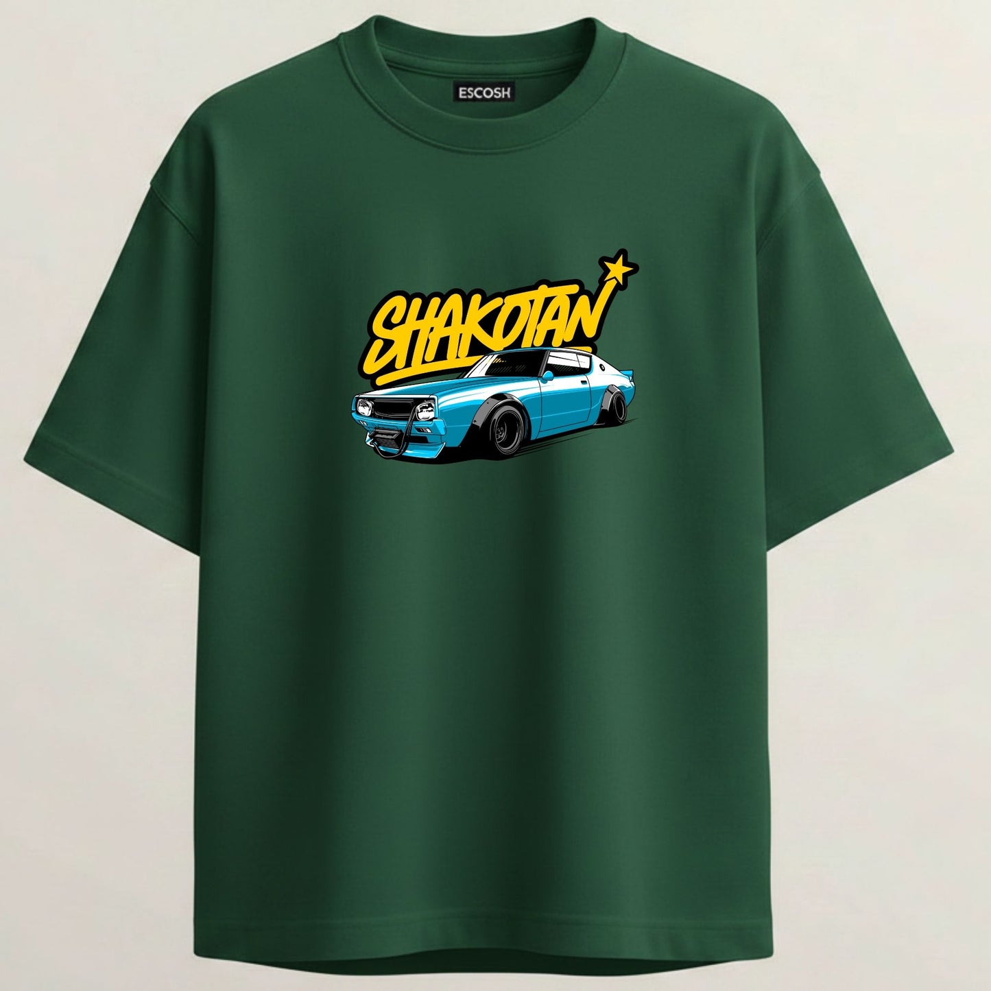 Nissan C210 French Terry Oversized 5-Sleeve T-Shirt  - Bottle Green