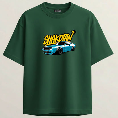 Nissan C210 French Terry Oversized 5-Sleeve T-Shirt  - Bottle Green