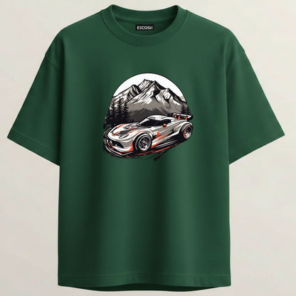 Exige Series 3 French Terry Oversized 5-Sleeve T-Shirt  - Bottle Green