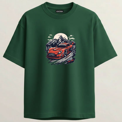 Chevrolet Corvette French Terry Oversized 5-Sleeve T-Shirt  - Bottle Green