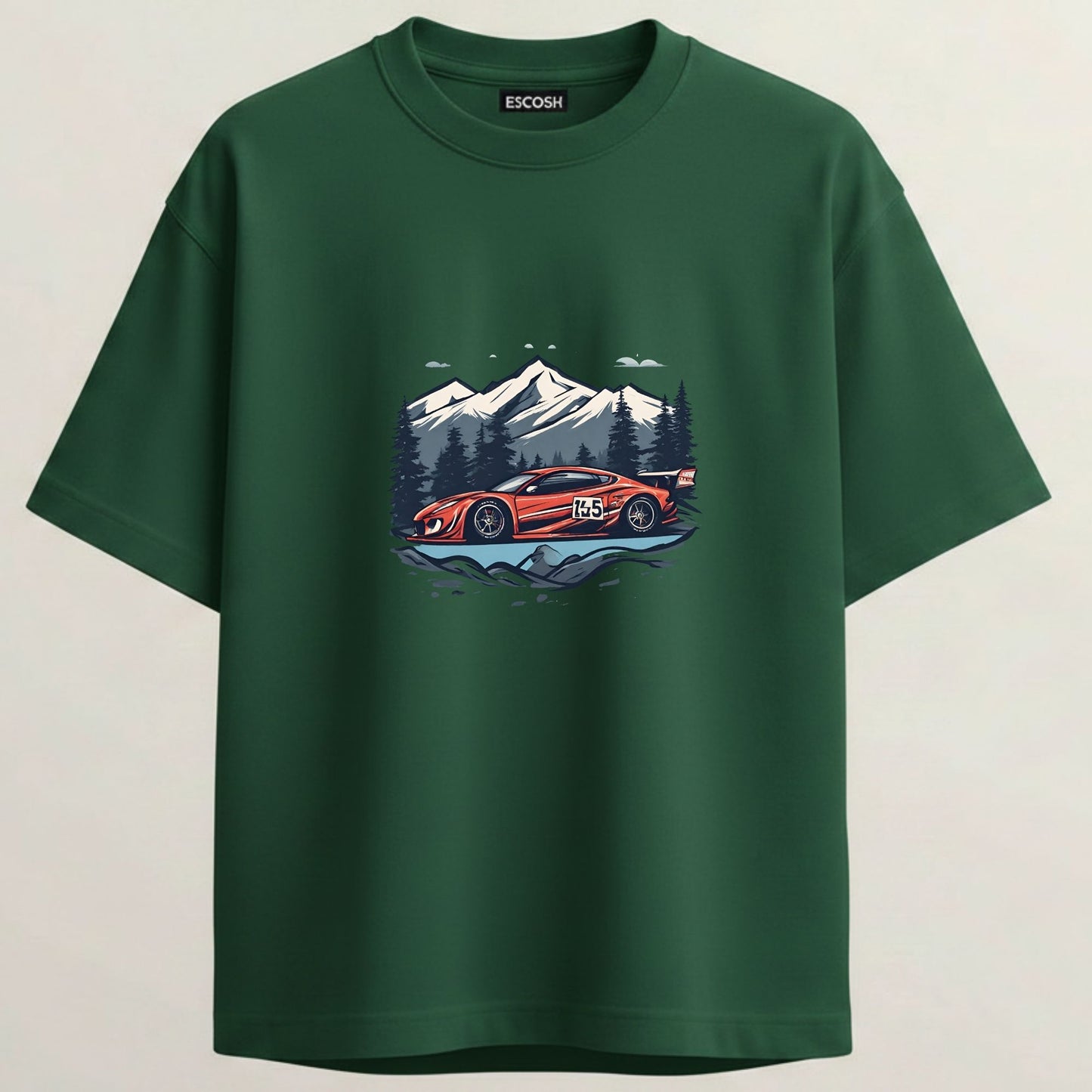 Mercedes-AMG GT French Terry Oversized 5-Sleeve T-Shirt  - Bottle Green