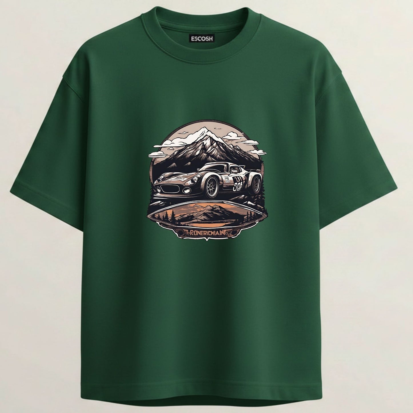 Shelby Cobra French Terry Oversized 5-Sleeve T-Shirt  - Bottle Green