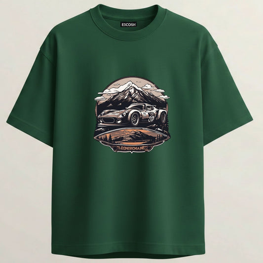 Shelby Cobra French Terry Oversized 5-Sleeve T-Shirt  - Bottle Green