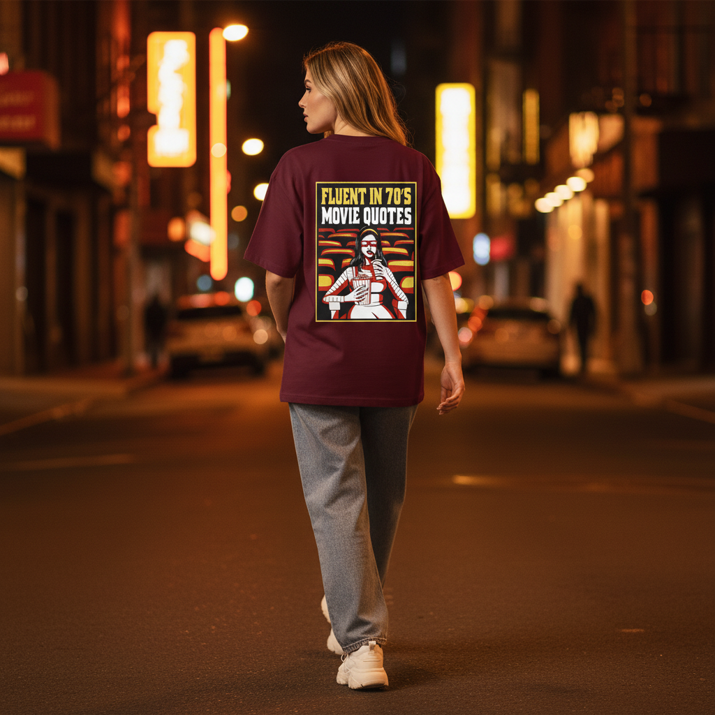 70s Movie Quotes Maroon Lady Back Pose 1