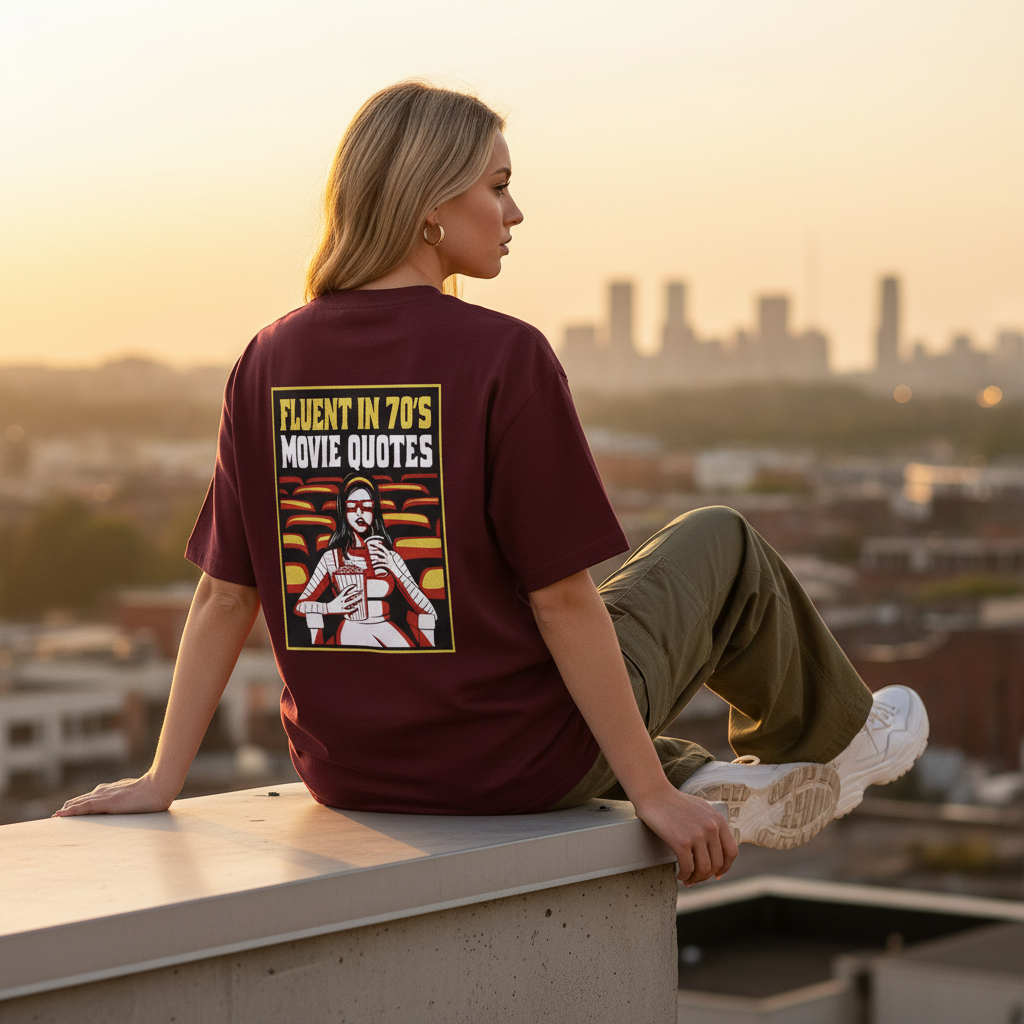 70s Movie Quotes Maroon Lady Back Pose 3