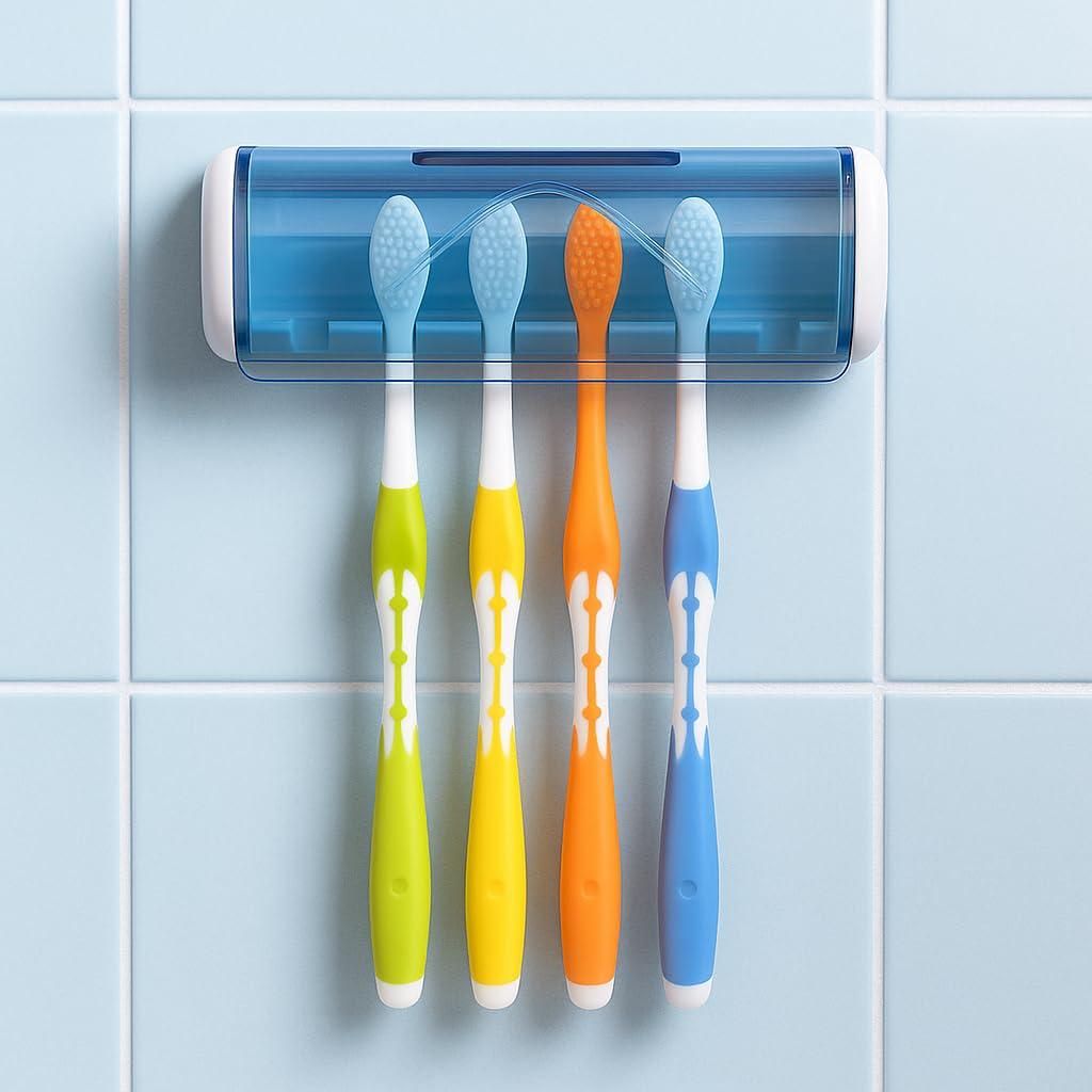 Toothbrush Holder with Cover for Bathroom