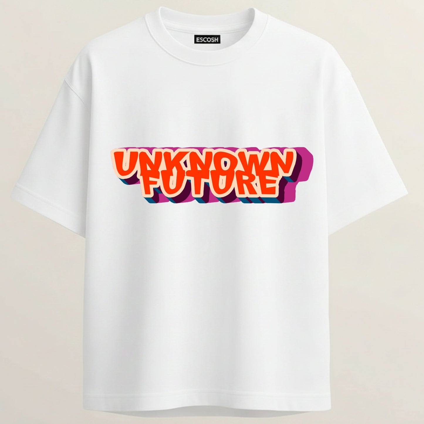 Unknown Future French Terry Oversized 5-Sleeve T-Shirt  - White