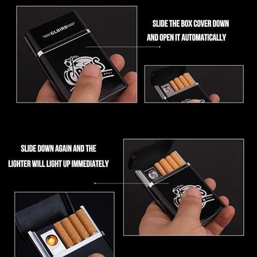 2 in 1 Rechargeable Cigarette Case with Lighter