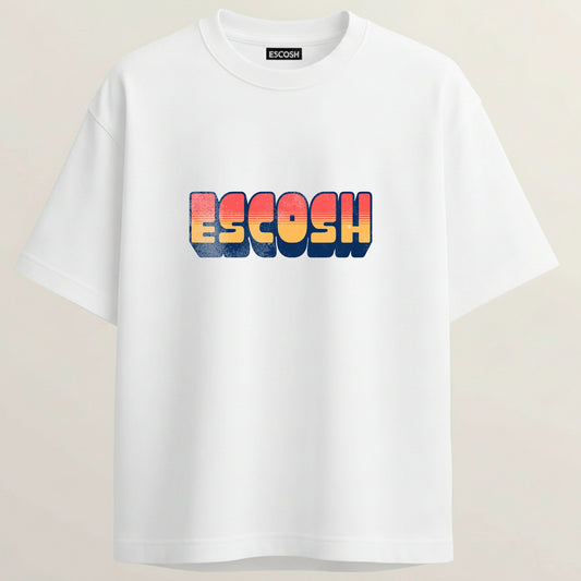 Title Escosh French Terry Oversized 5-Sleeve T-Shirt  - White