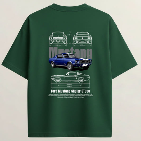 Mustang Oversized French Terry 5-Sleeve T-Shirt - Bottle Green