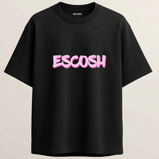 Title Escosh French Terry Oversized 5-Sleeve T-Shirt  - Midnight Black