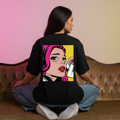 Black Pop Art Lady Back Pose 1