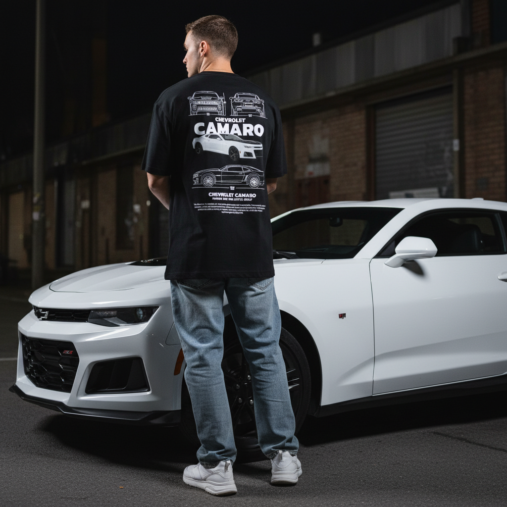 Camaro Black Men Back Pose 1