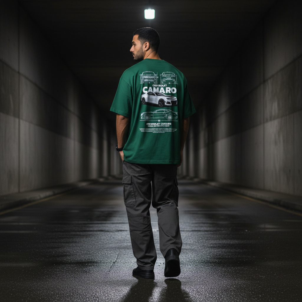 Green Camaro Men Back Pose 2