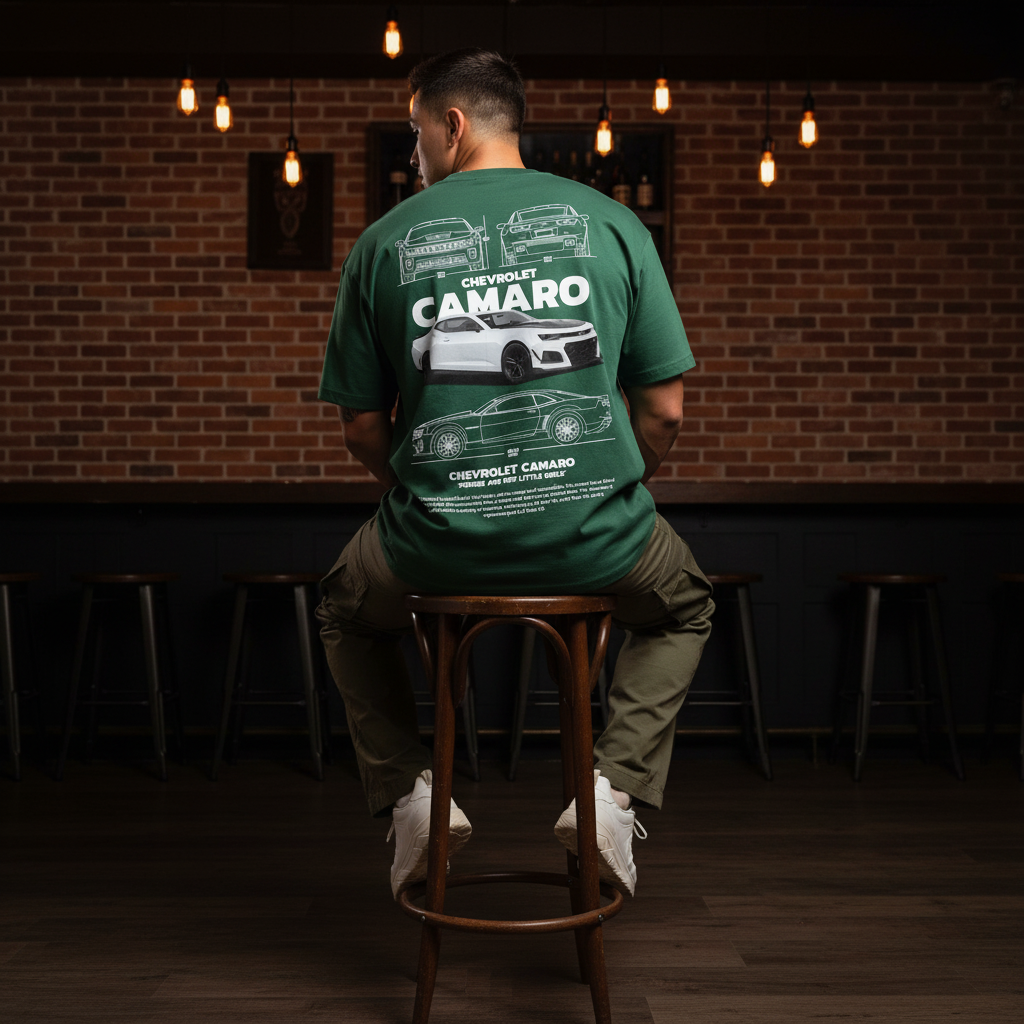 Green Camaro Men Back Pose 3