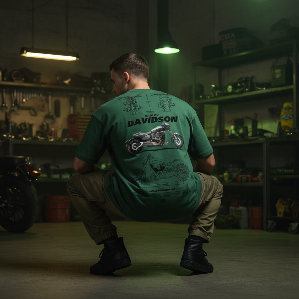 Green Harley Men Back Pose 3