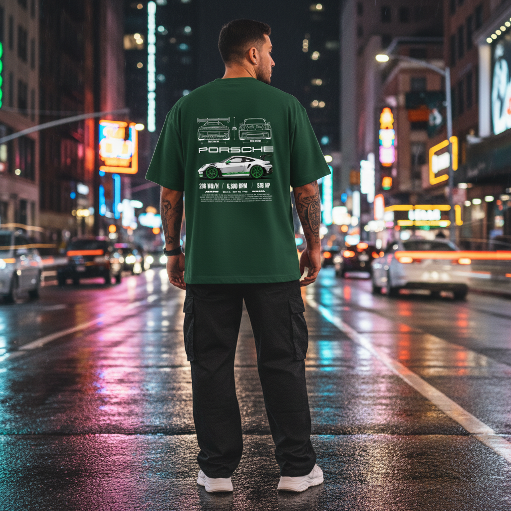 Green Porsche Back Pose 1