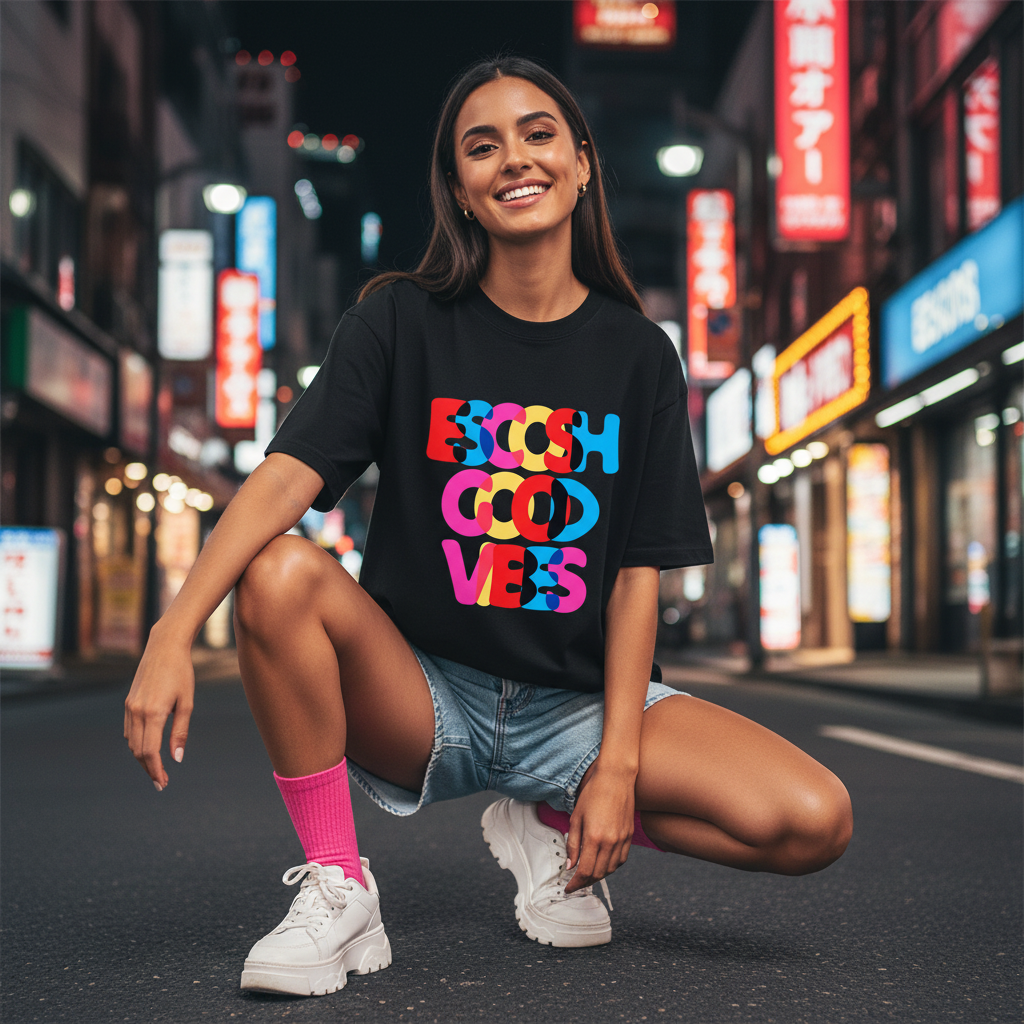 Female Model - ESCOSH Good Vibes Black