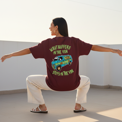 Female Back Print - Mystery Machine Maroon Tee