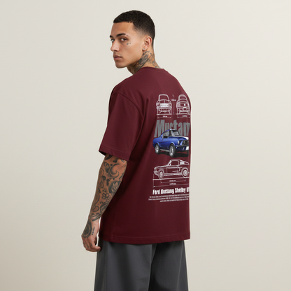S1 - Model back pose with Mustang print, loose pants