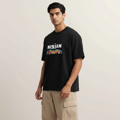 S2 - Stylish model 3/4 angle with Nissan 350Z chest print