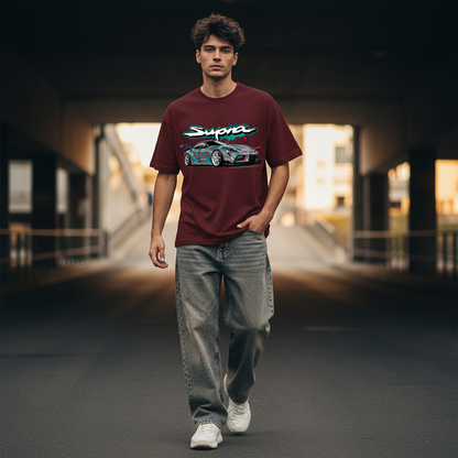 Supra Maroon Front Print Male Model