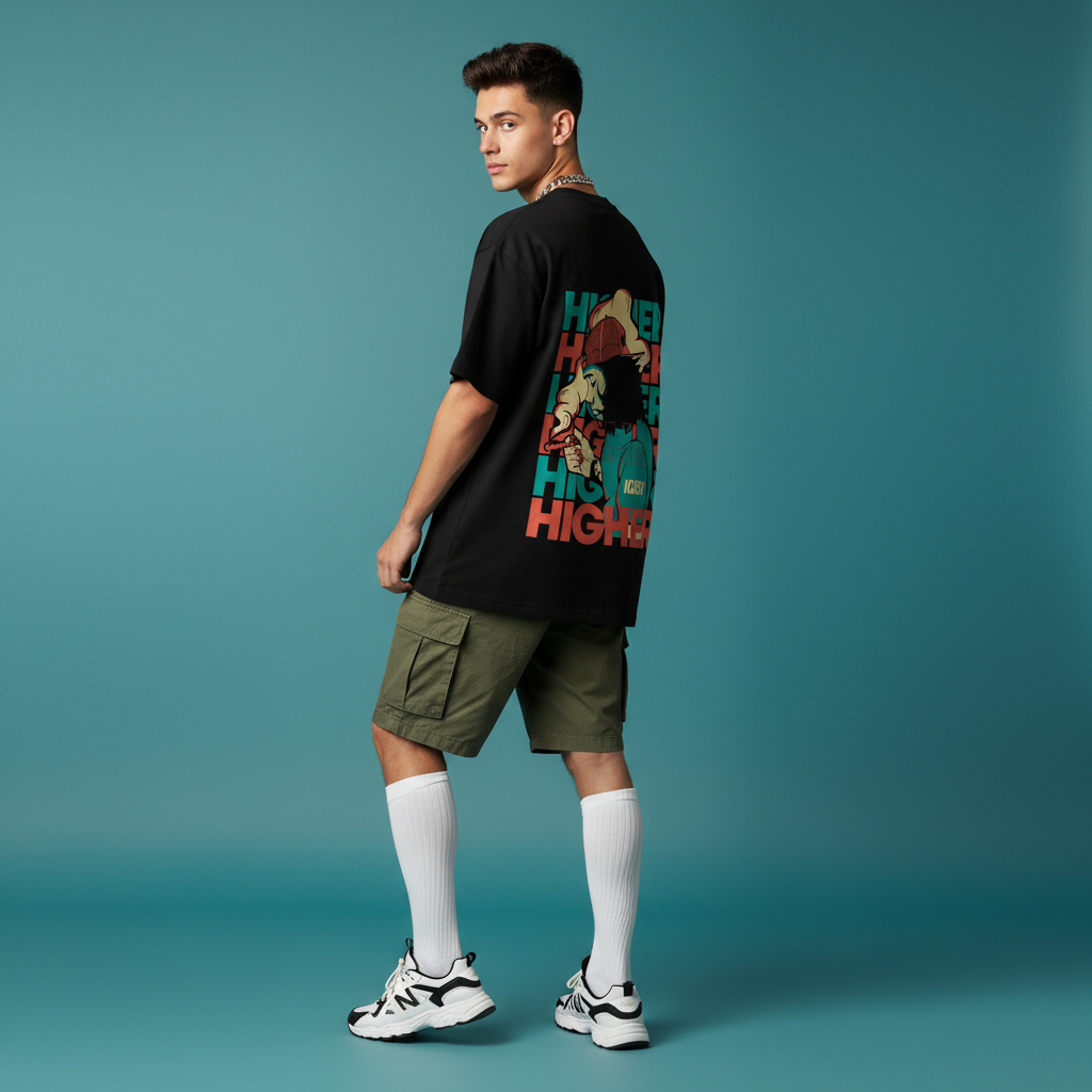 Back - Cargo Shorts Teal BG