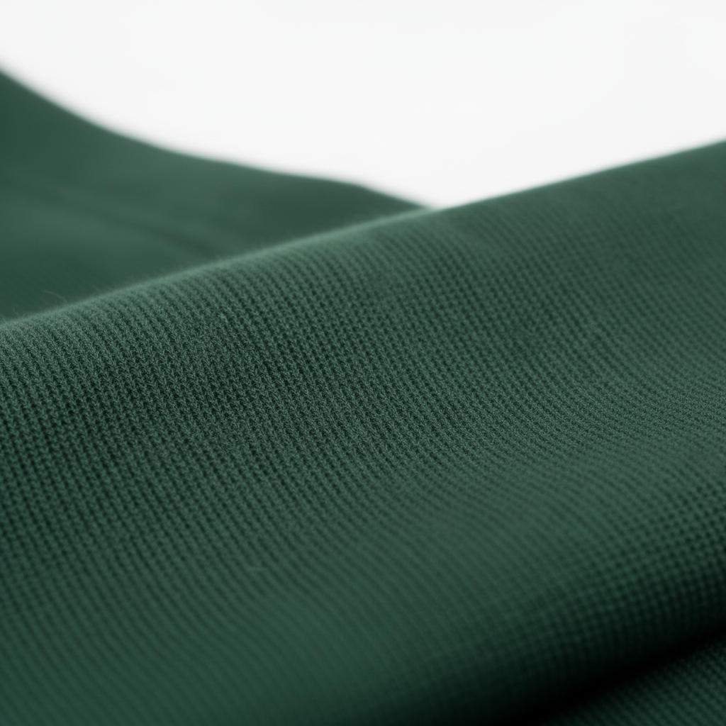 Men Plain Oversized Fit 5-Sleeve Bottle Green - French Terry Fabric Texture