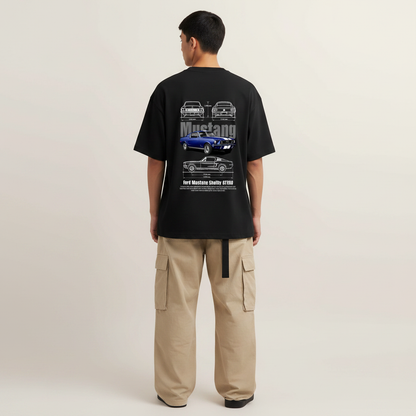 S1 - South Asian model back pose with Mustang print