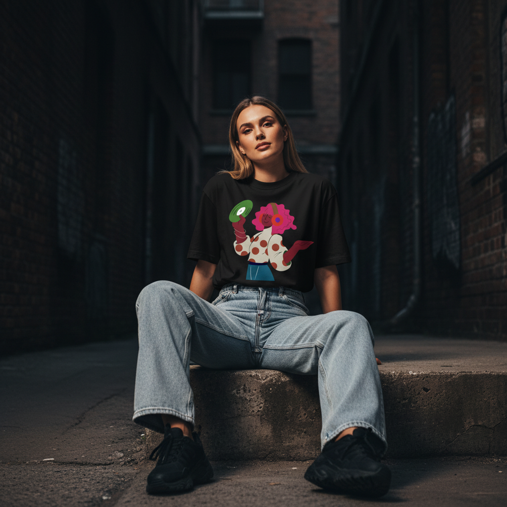 S2 - Female model sitting pose dark background