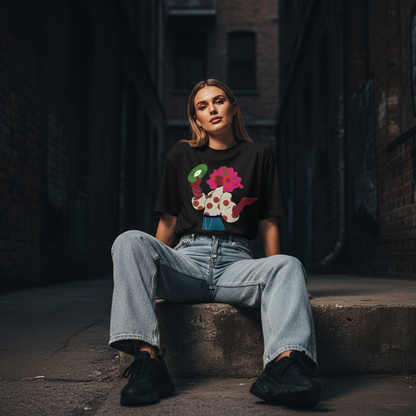 S2 - Female model sitting pose dark background