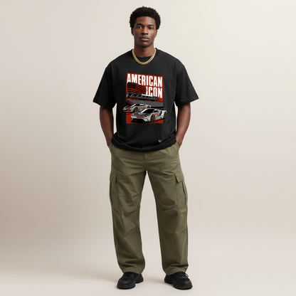 S2 - Model hands in pockets front facing with American Icon Ford GT front print