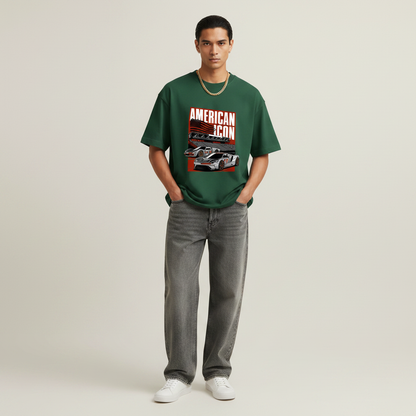 S1 - Model hands in pockets front facing with American Icon Ford GT front print