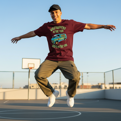 Male Front Print - Mystery Machine Maroon Tee