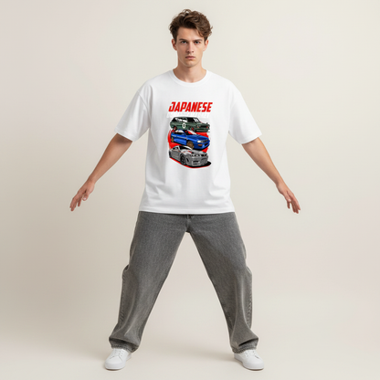 S1 - Model wide stance front facing with Japanese Domestic Market front print