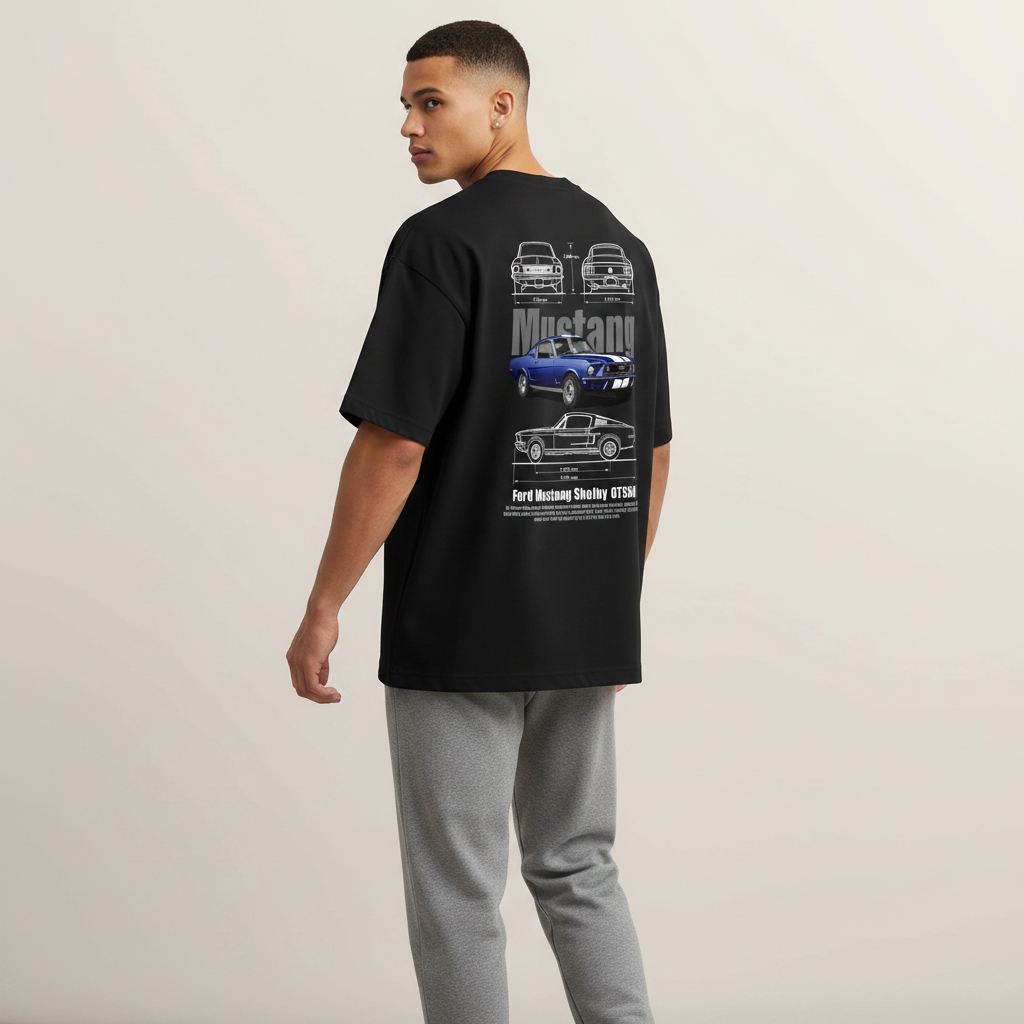 S2 - Athletic model walking away with Mustang print