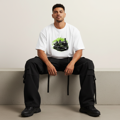 S2 - Model sitting on ledge front facing with GTR 32 front print